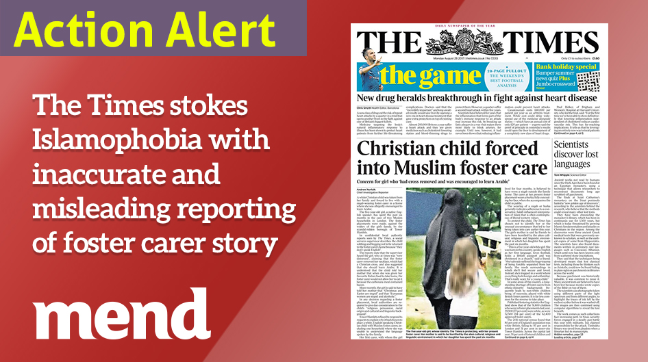 MEND statement on IPSO’s refusal to investigate accuracy complaints on The Times’ ‘foster carer’ story